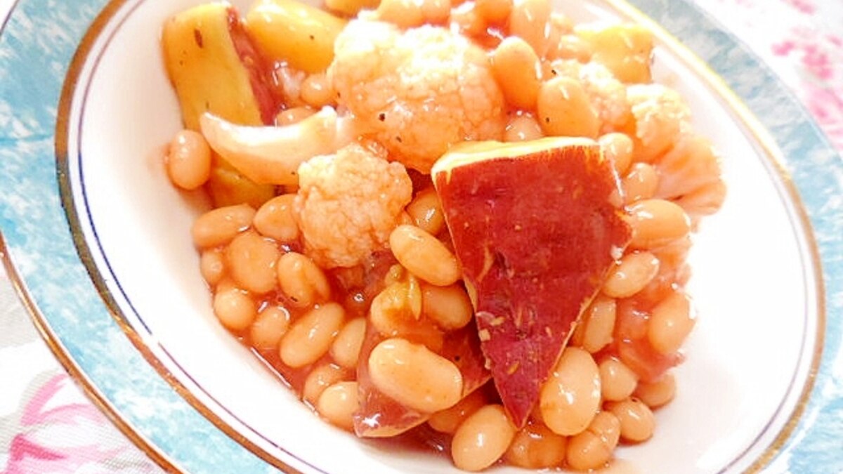 白いんげん豆と薩摩芋とカリフラワーのトマト煮 レシピ 作り方 By 小太郎1212 楽天レシピ 白いんげん豆と薩摩芋とカリフラワーのトマト煮 レシピ 作り方 By 小太郎1212 楽天レシピ
